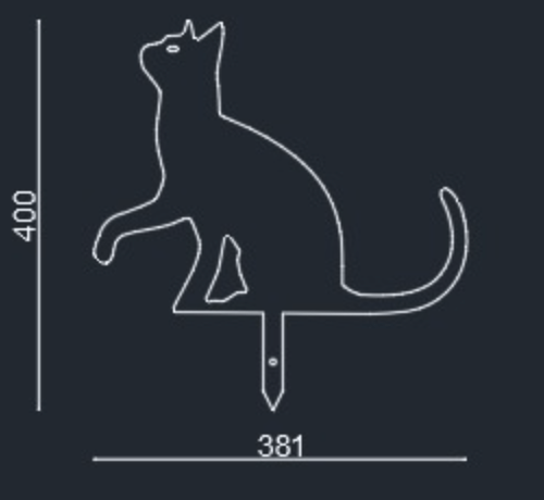 Dikkatli Kedi Silueti - Teknik Çizim
