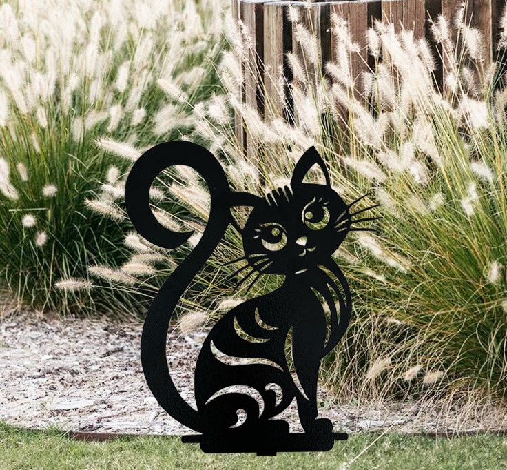 Dekoratif Kedi Metal Sanatı